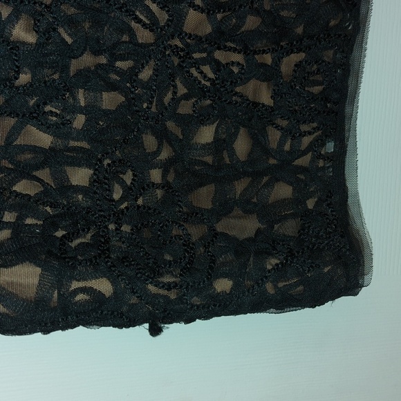 Max Studio Black Sleeveless Mini Dress Floral Lace Embroidered Sequin Si… - Picture 3 of 10